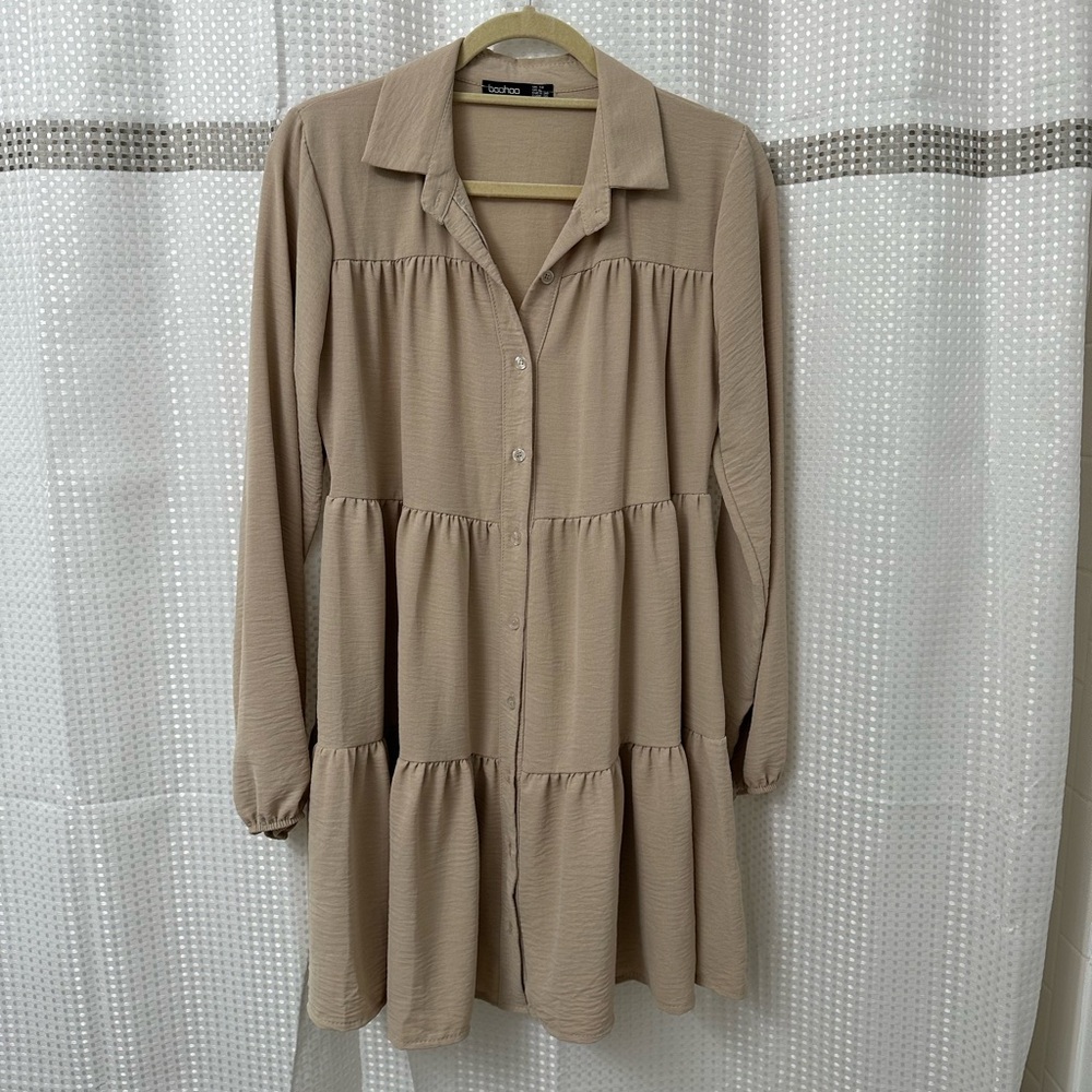 Tan Button-Down Dress by Cotton On